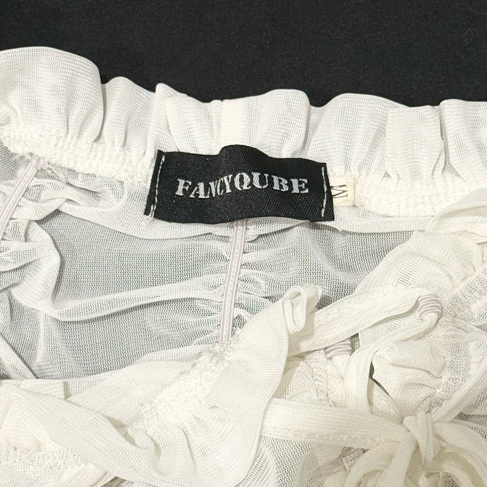 White Off-Shoulder Ruched Top - Picture 3 of 3